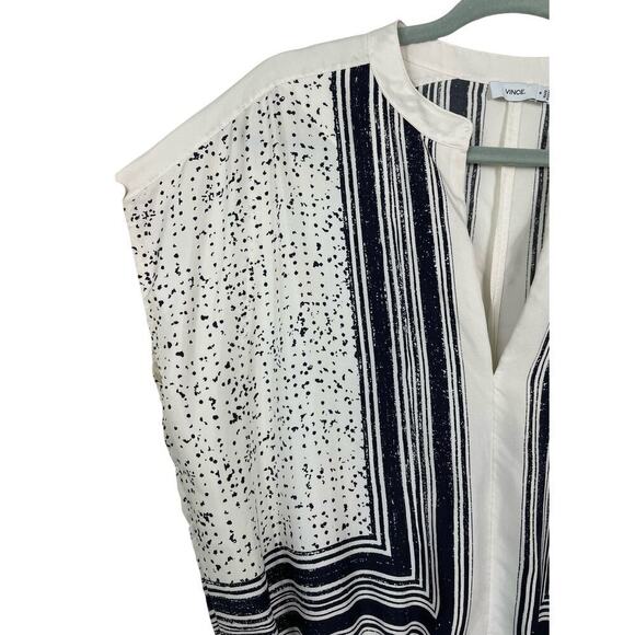 Vince Scarf Print Popover Silk Dress Medium Casual Stylish Versatile Party - Picture 12 of 16